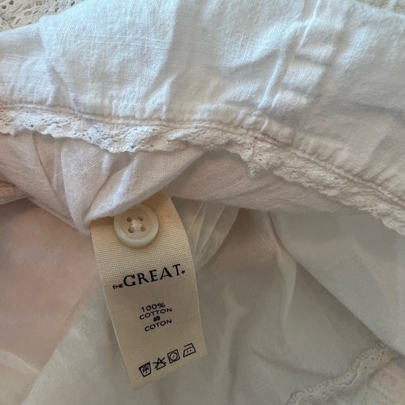 THE GREAT. The Clover Smocking Sleeveless Embroidered Floral Mid Dress - Picture 15 of 16